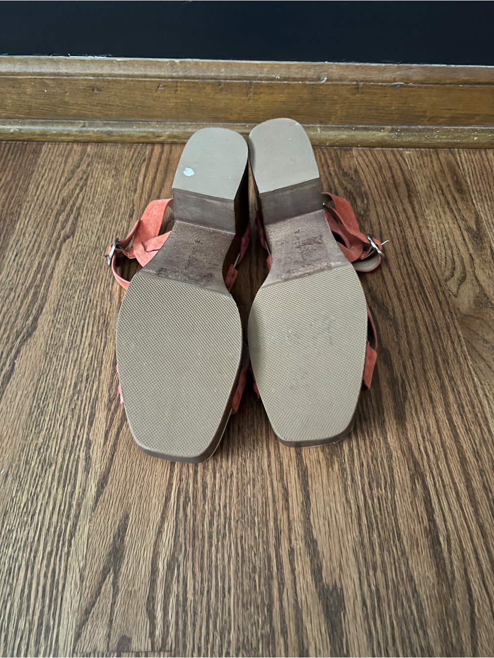 Women’s Chunky Platform Sandals in Tangerine Suede - Picture 5 of 5